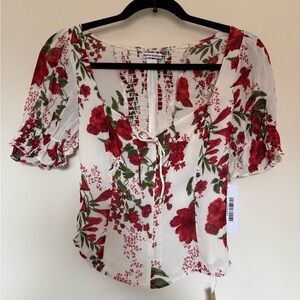 NWT Reformation Rose Delevan Top
